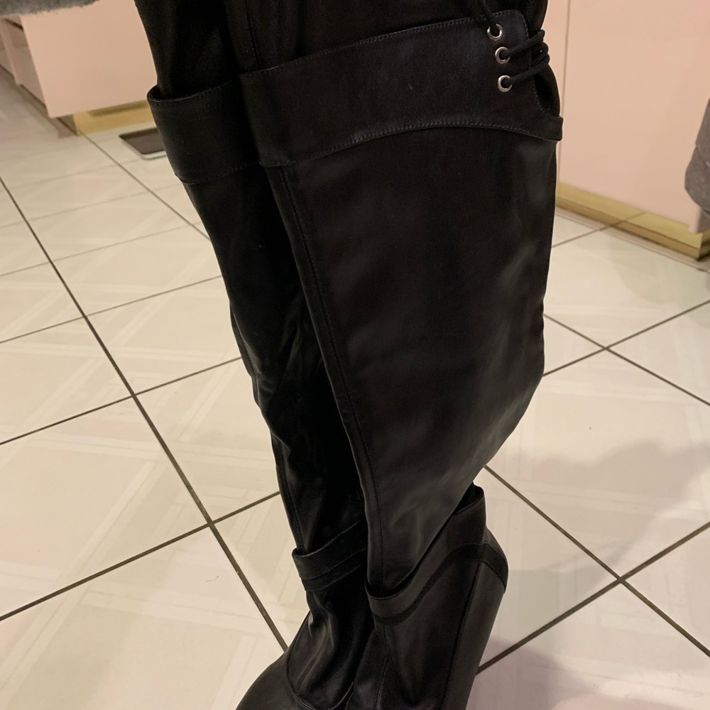 NWOT Nine West Knee High Black Platform Boots